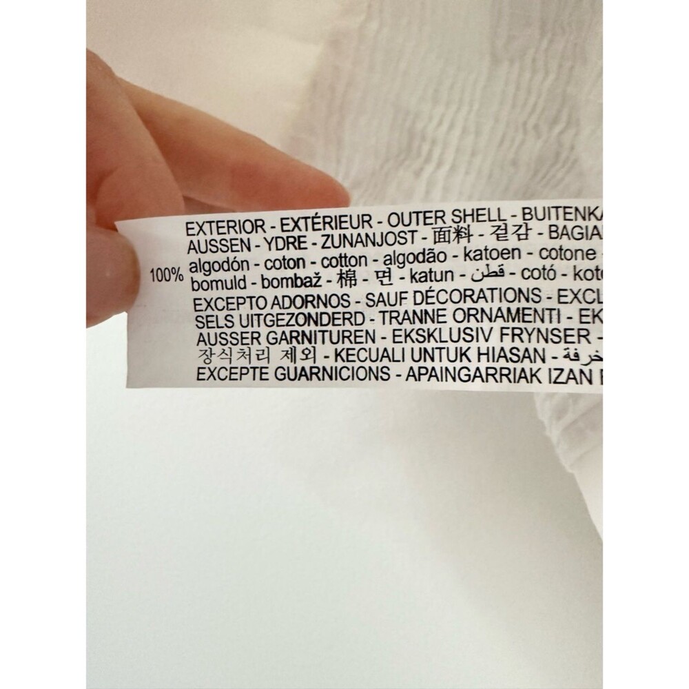 Zara White Eyelet Cotton Halter Crop Top - Size Small - Picture 6 of 6